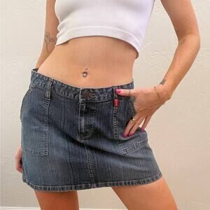 Y2K Mudd Denim Low Rise Mini Skirt